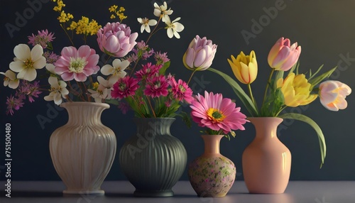 spring flowers in vases © Wayne