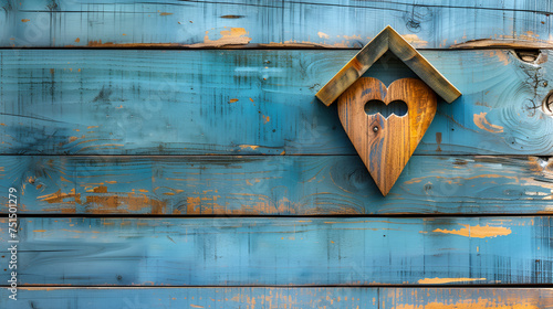 Home Sweet Home House Wood with Heart Shape on Wooden Generative Ai