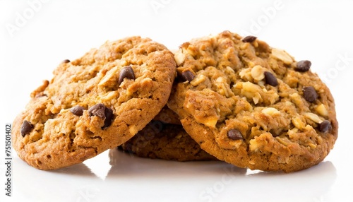 oatmeal cookies isolated in white background