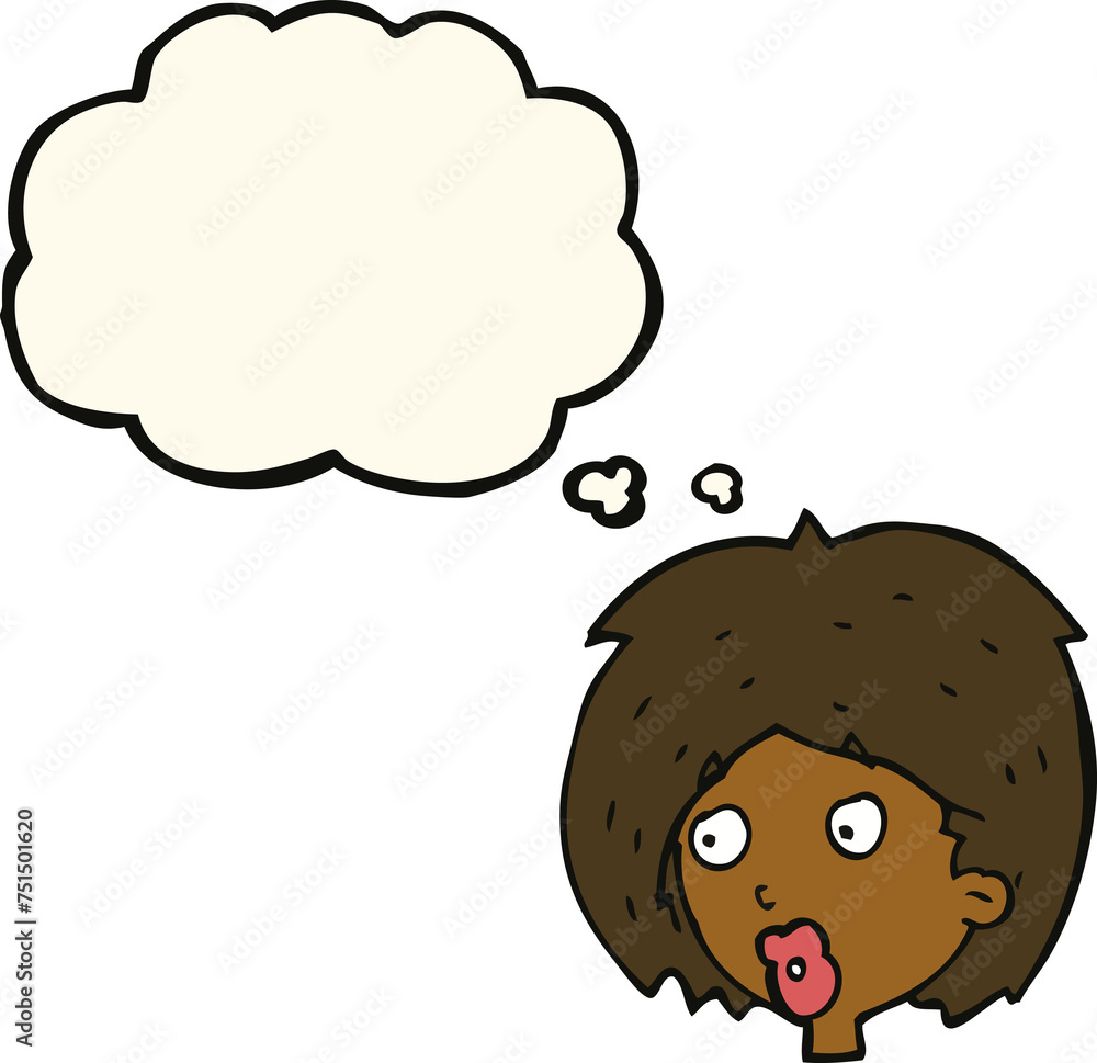 cartoon woman looking with thought bubble cartoon woman looking with thought bubble
