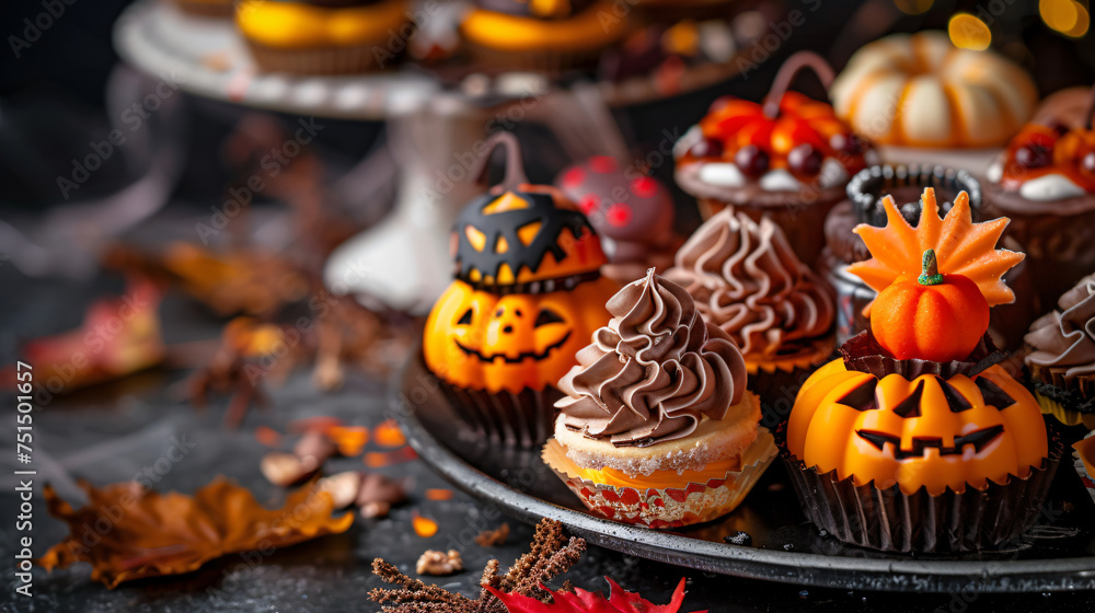 Festive Halloween themed dessert platter 