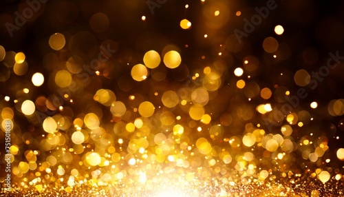 golden bokeh background with light spots golden starlight particle background