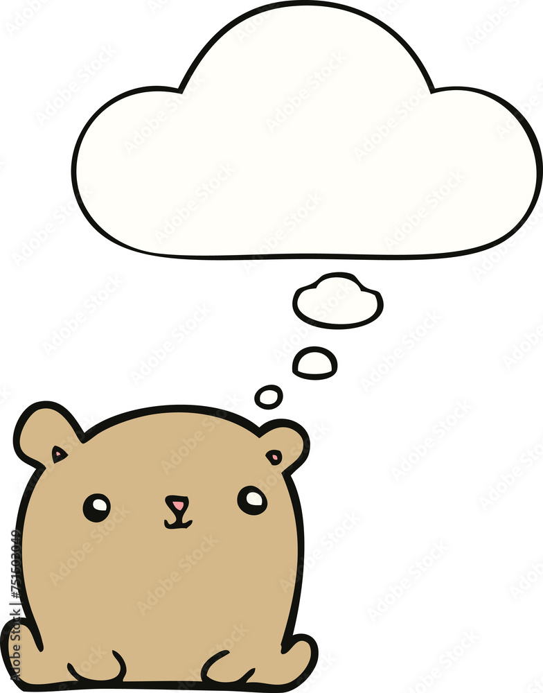 cute cartoon bear and thought bubble cute cartoon bear and thought bubble