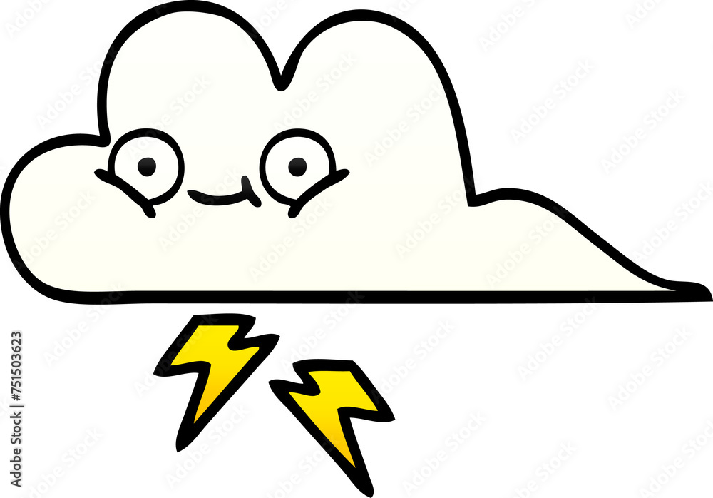 gradient shaded cartoon thunder cloud