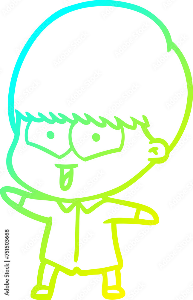 cold gradient line drawing cartoon happy boy cold gradient line drawing cartoon happy boy