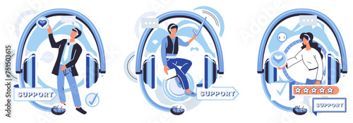 Support specialist vector illustration. Feedback from clients highlights effectiveness our support specialist team Communication is key in our support specialist realm, ensuring swift assistance
