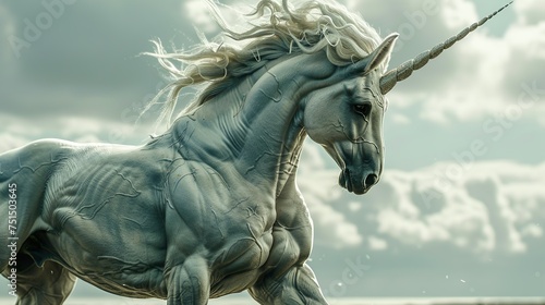 galloping majesty  the powerful grace of a white unicorn