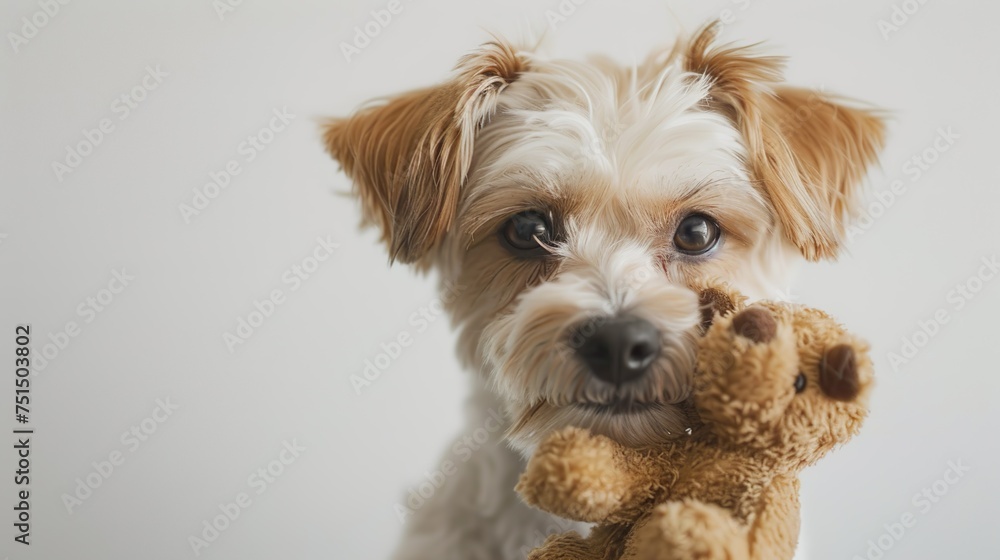 paw and plush: the tender embrace of a puppy with its toy