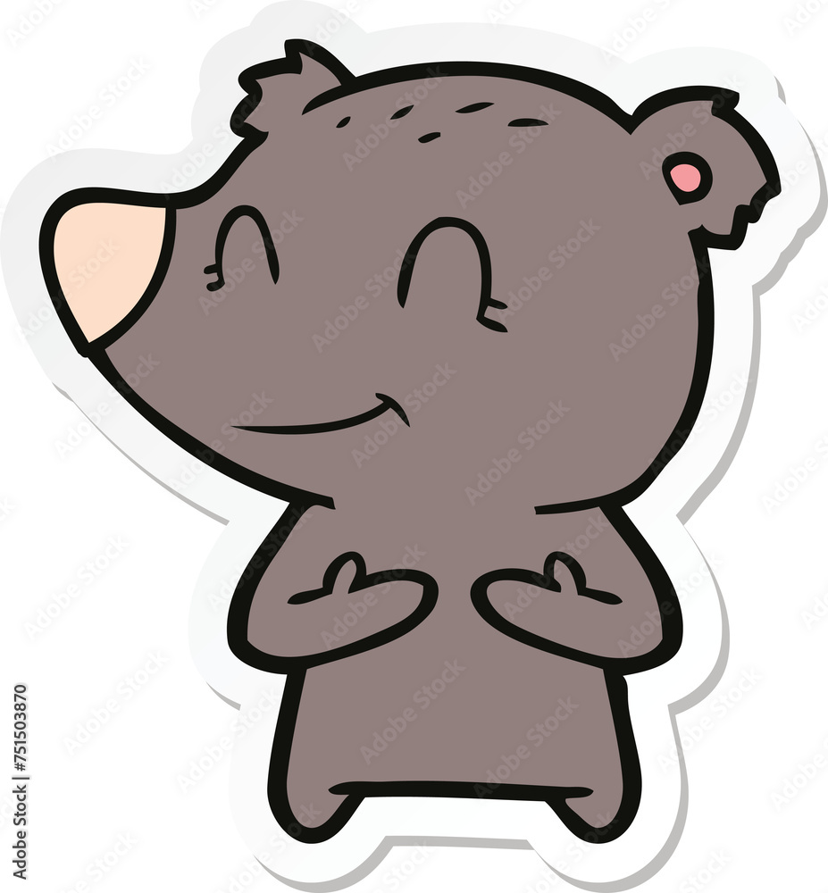 Fototapeta premium sticker of a friendly bear cartoon