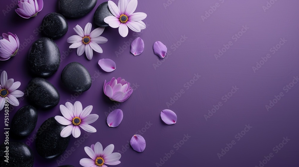spa, wellnes background in purple color - obrazy, fototapety, plakaty 