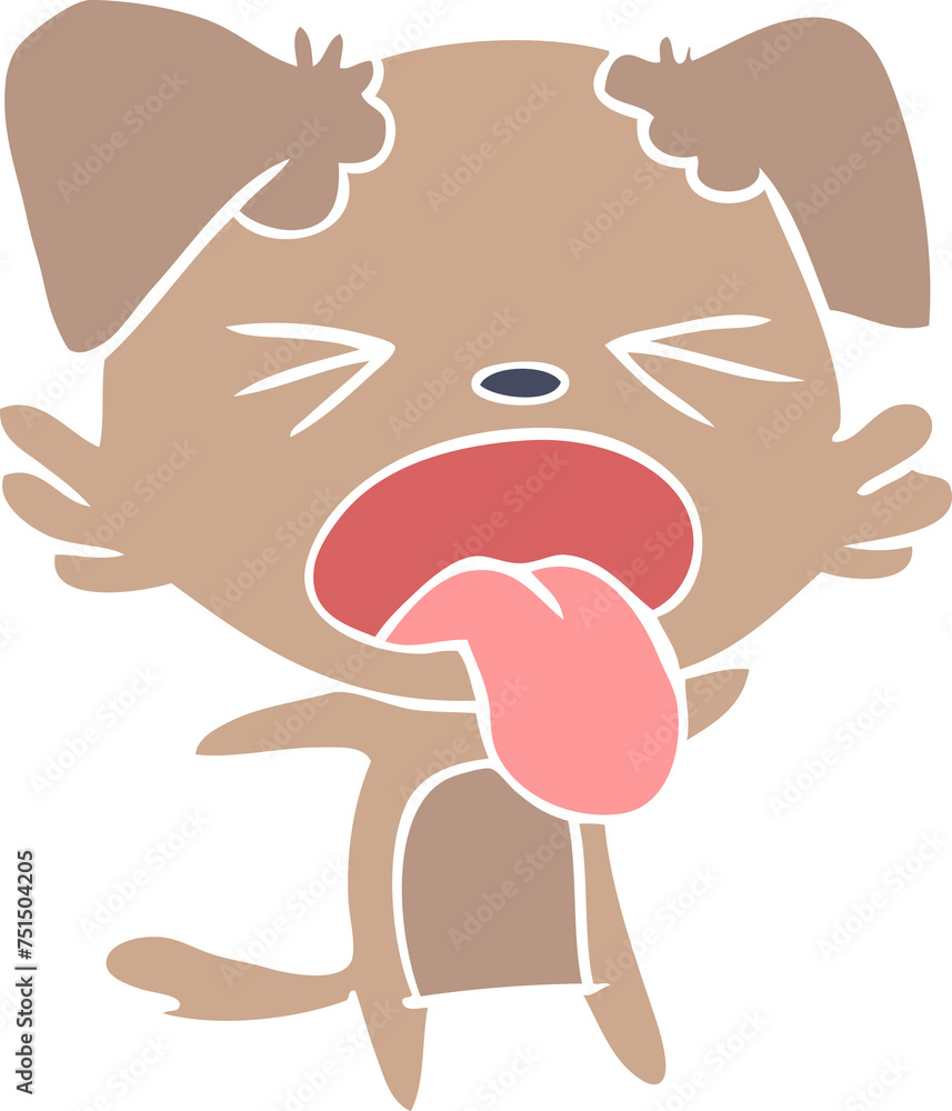 flat color style cartoon disgusted dog flat color style cartoon disgusted dog