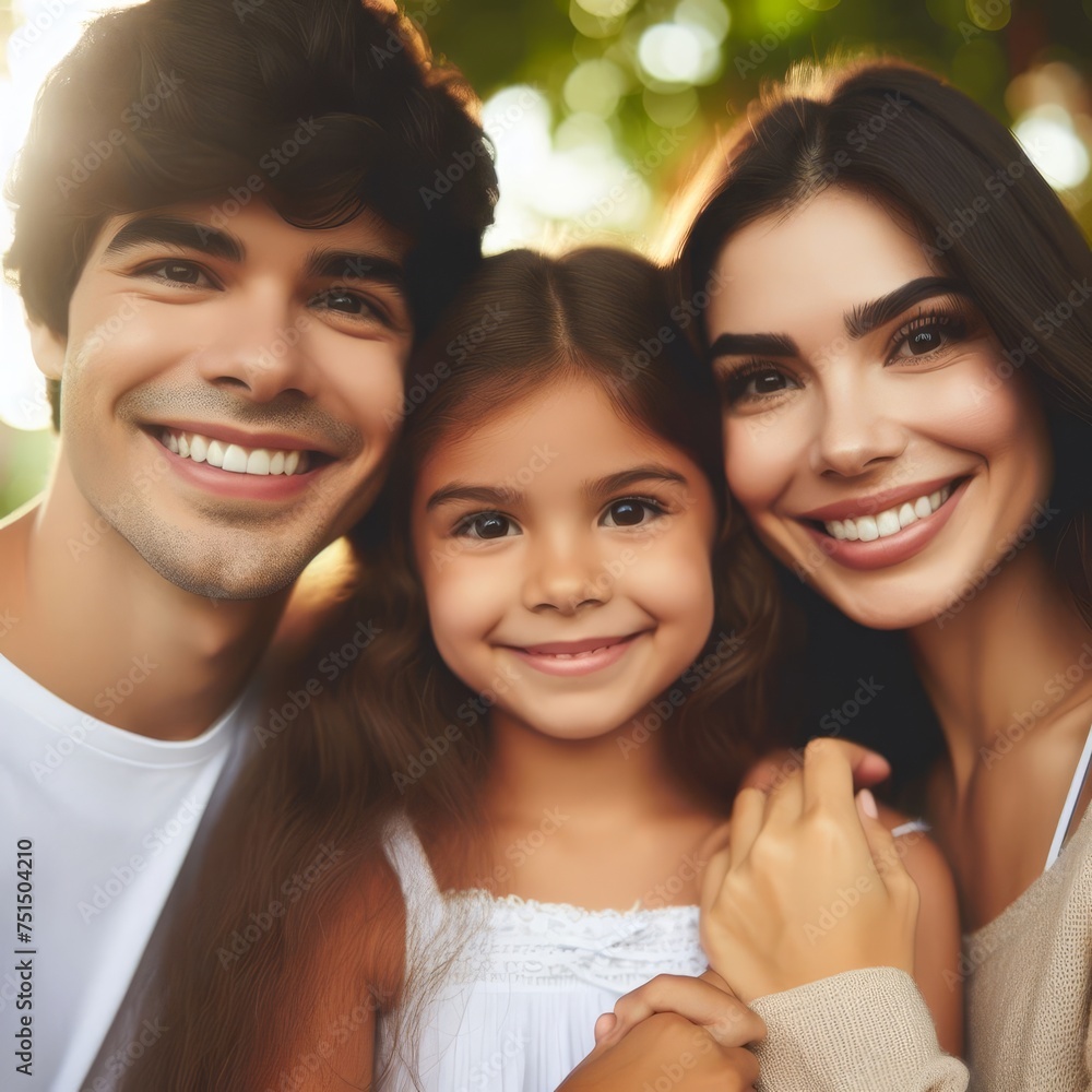 Fototapeta premium Close-up of a happy family