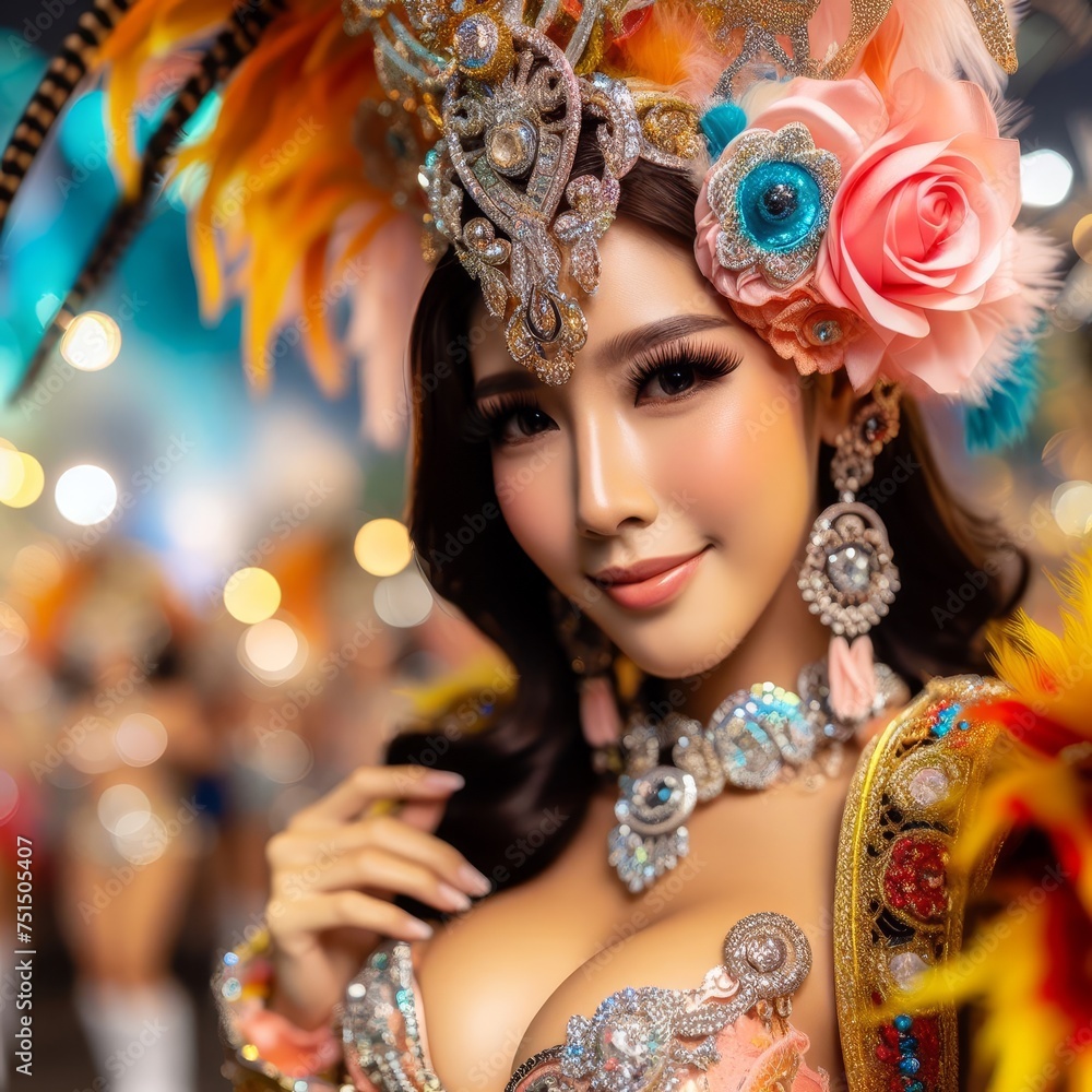 Portrait of a beautiful woman in a carnival costume Portrait of a beautiful woman in a carnival costume