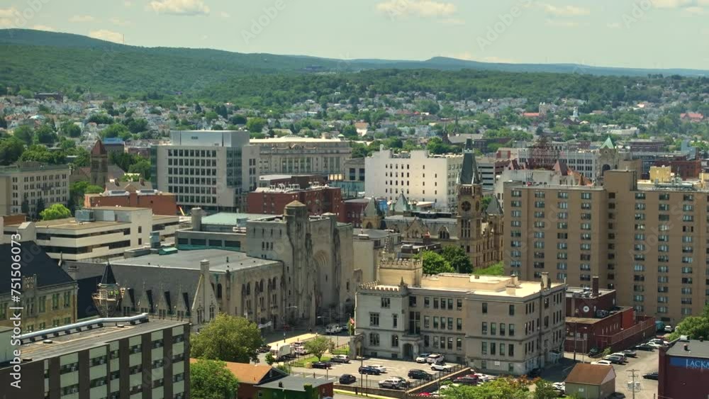 Historical American city architecture. Scranton, old city in Lackawanna County, Pennsylvania