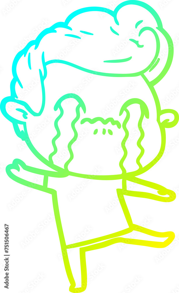 cold gradient line drawing cartoon man crying cold gradient line drawing cartoon man crying