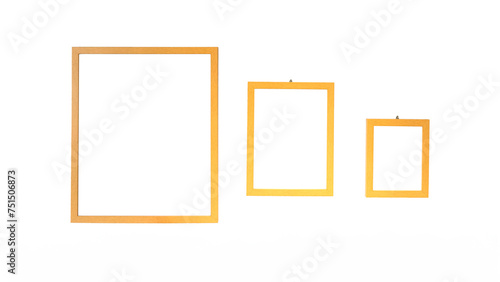 Isolated photo Frames on White Backgrounds, Antique Modern Wooden Frame Mockups
