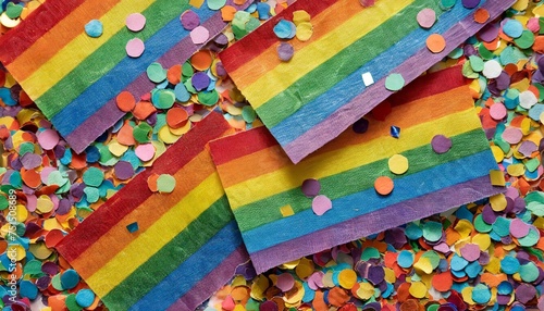 lgbt rectangular rainbow confetti