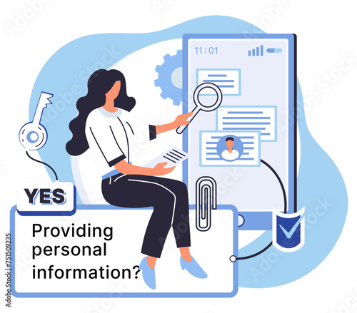 Personal information vector illustration. Protecting personal information is fundamental aspect online security Data storage methods must prioritize privacy and confidentiality personal information