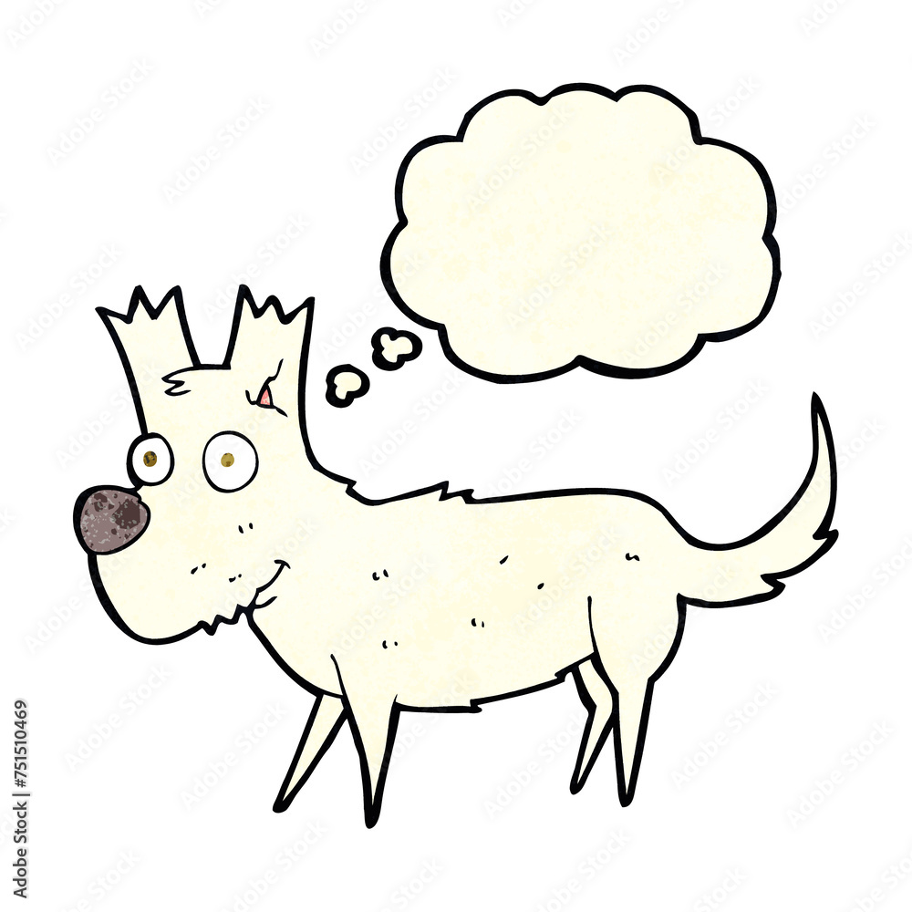 cartoon cute little dog with thought bubble cartoon cute little dog with thought bubble