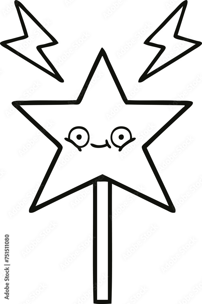 line drawing cartoon magic wand line drawing cartoon magic wand