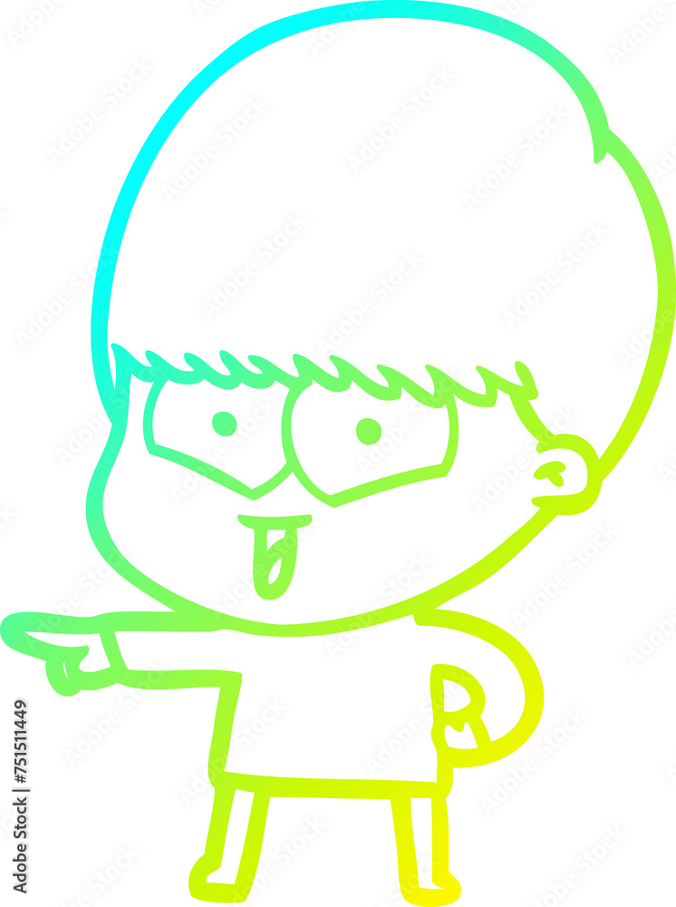 cold gradient line drawing cartoon happy boy cold gradient line drawing cartoon happy boy