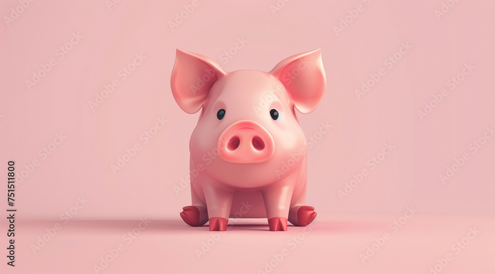 Pig, illustration and digital art of an animal isolated on a background for poster, post card or printing. Cute, creative and drawing of a cartoon character for wallpaper, canvas and decoration Pig, illustration and digital art of an animal isolated on a background for poster, post card or printing. Cute, creative and drawing of a cartoon character for wallpaper, canvas and decoration