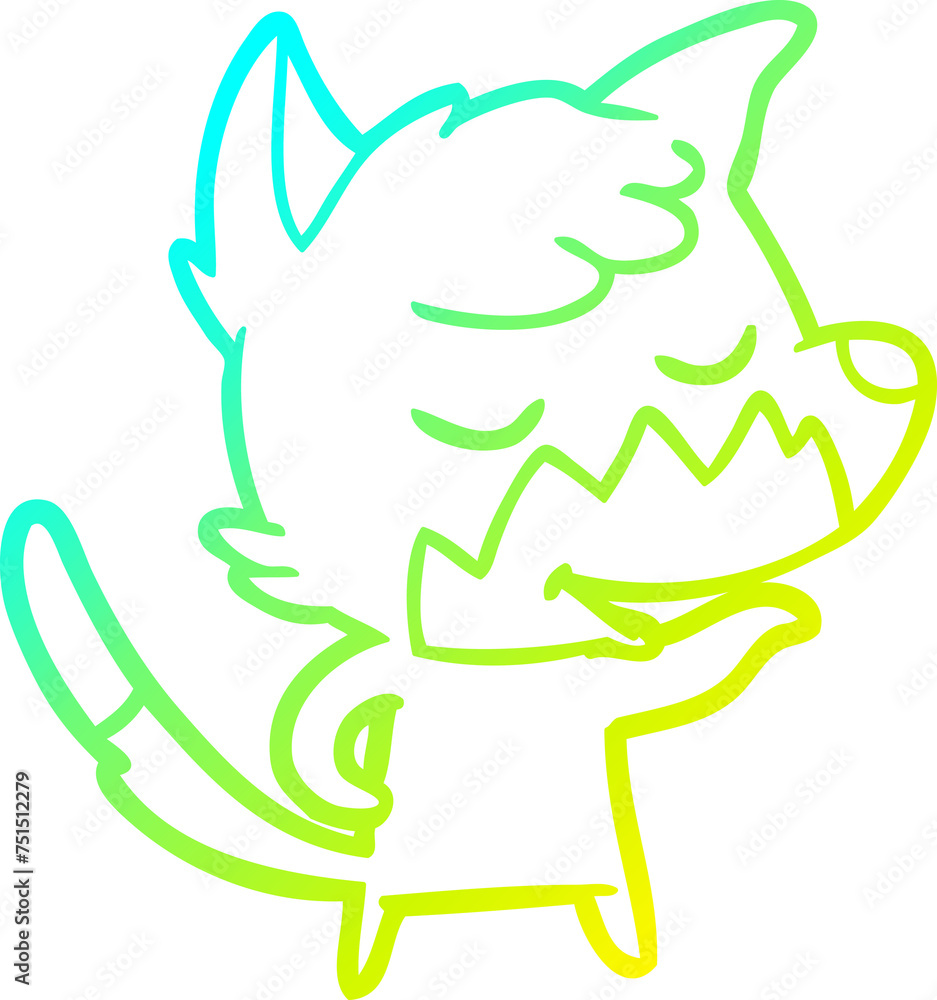 cold gradient line drawing friendly cartoon fox cold gradient line drawing friendly cartoon fox