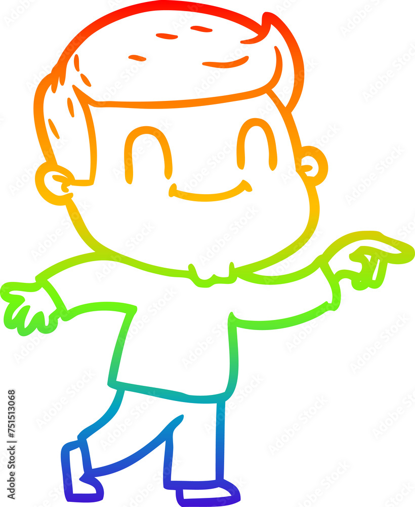 rainbow gradient line drawing cartoon friendly man rainbow gradient line drawing cartoon friendly man