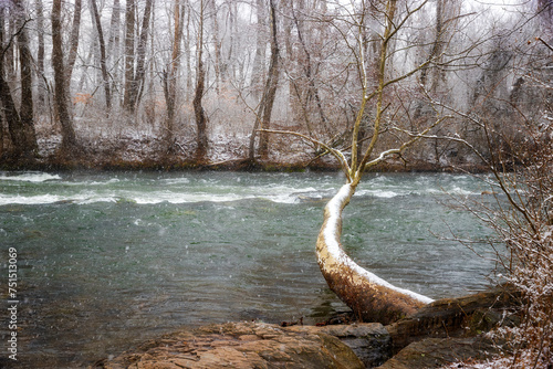 Winter landscape at Sycamore Shouls State Historic Park in Elizabethton, Tennessee, USA photo