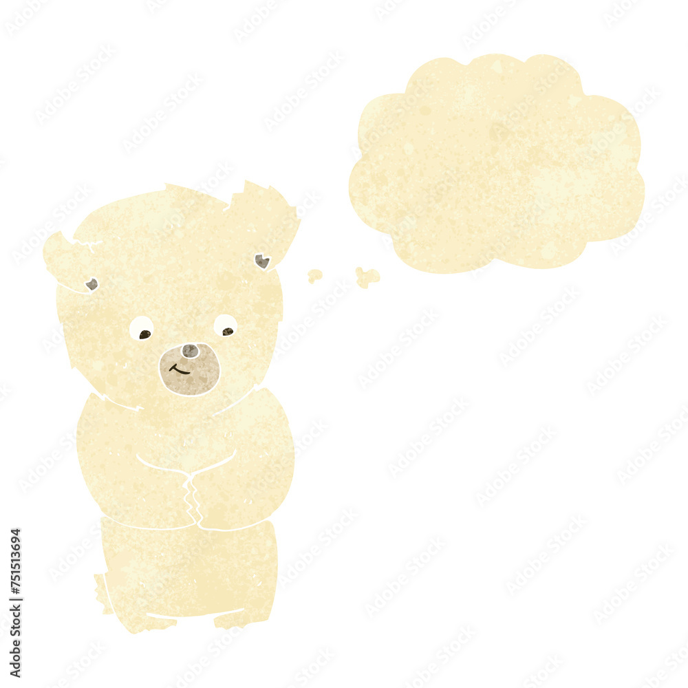 cute cartoon polar bear with thought bubble cute cartoon polar bear with thought bubble