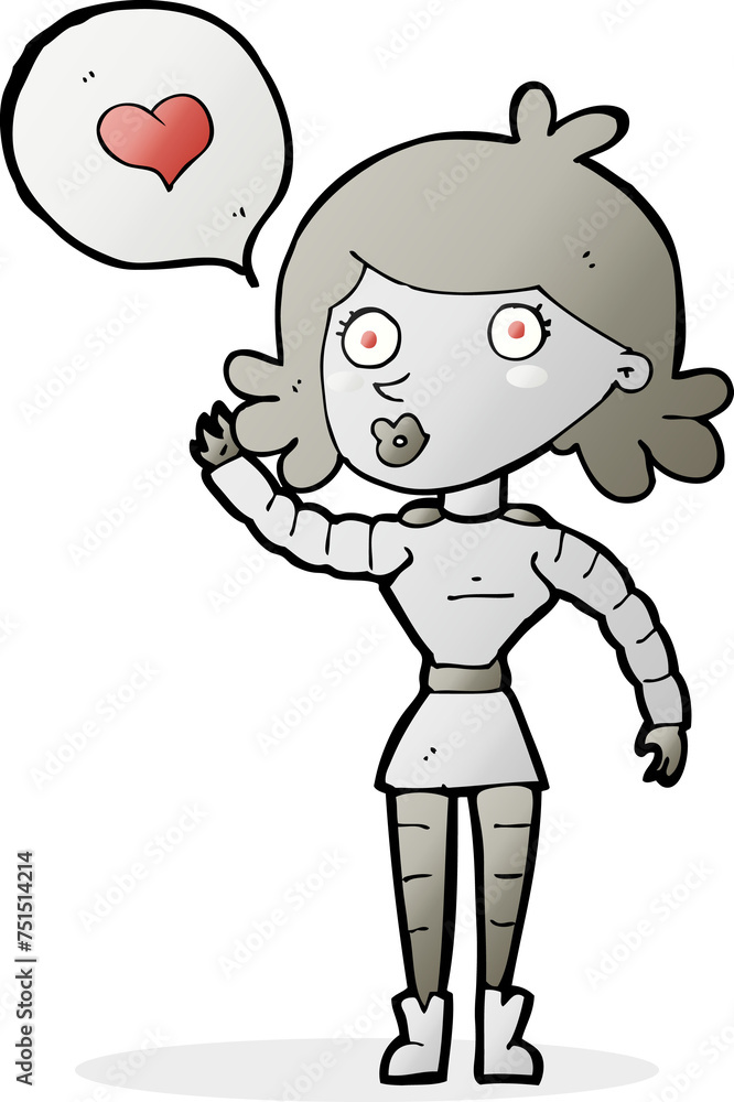 cartoon robot woman