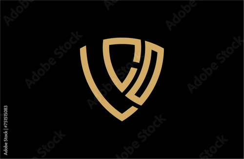 LCO creative letter shield logo design vector icon illustration photo