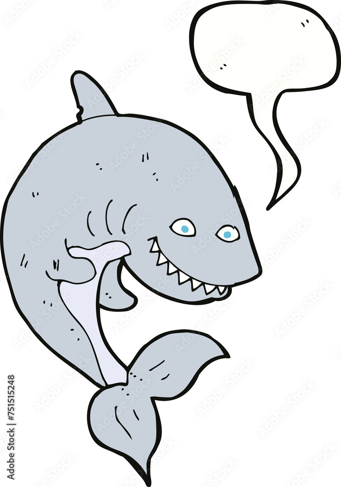 cartoon shark with speech bubble cartoon shark with speech bubble