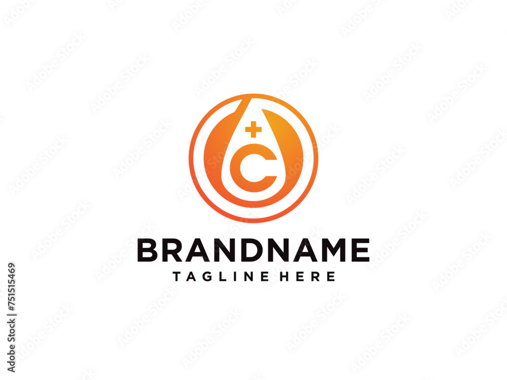 C logo for Vitamin and font C letter Identity and design business Free Vector