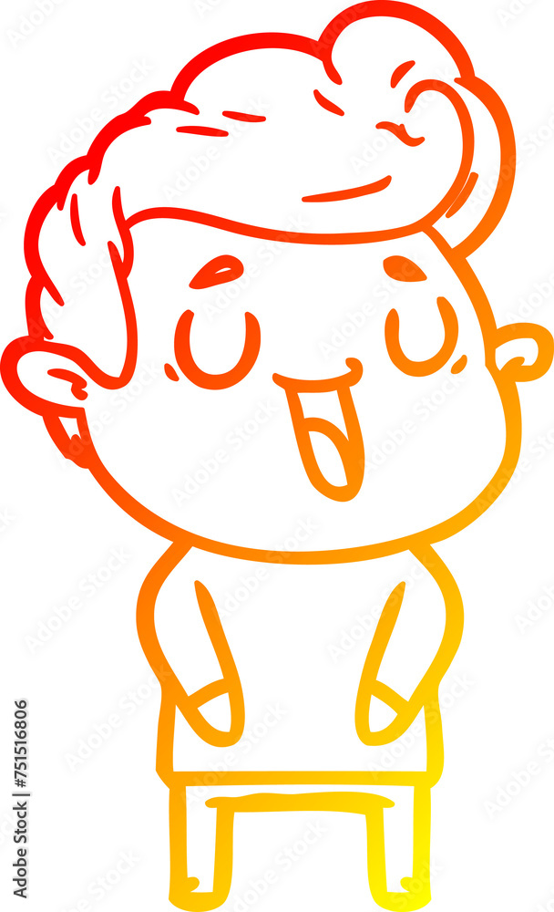 warm gradient line drawing happy cartoon man warm gradient line drawing happy cartoon man