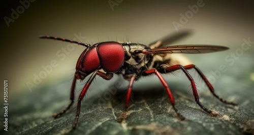  Close-up of a vibrant red and black bee © vivekFx