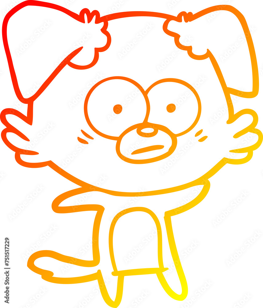 warm gradient line drawing nervous dog cartoon warm gradient line drawing nervous dog cartoon
