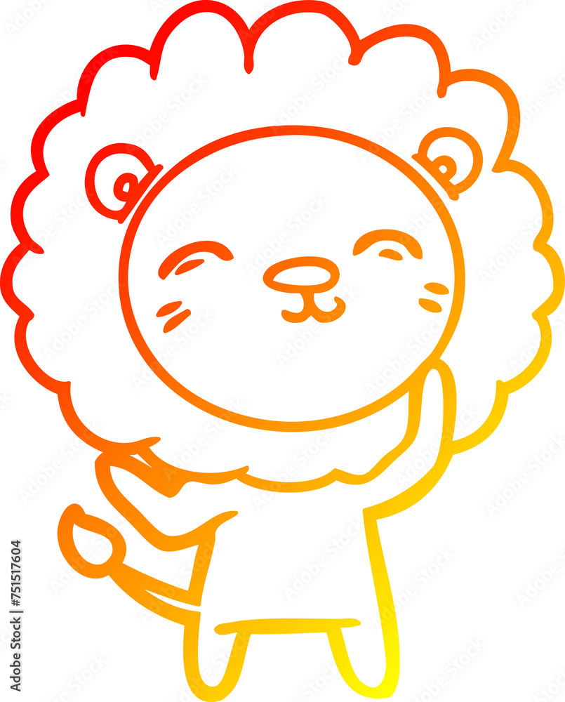 warm gradient line drawing cartoon lion warm gradient line drawing cartoon lion