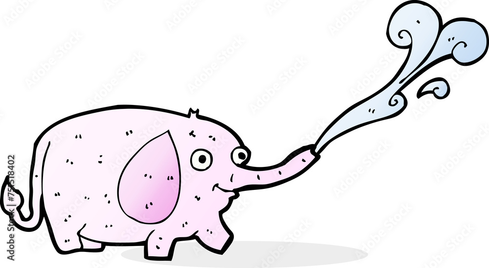 cartoon funny little elephant squirting water cartoon funny little elephant squirting water