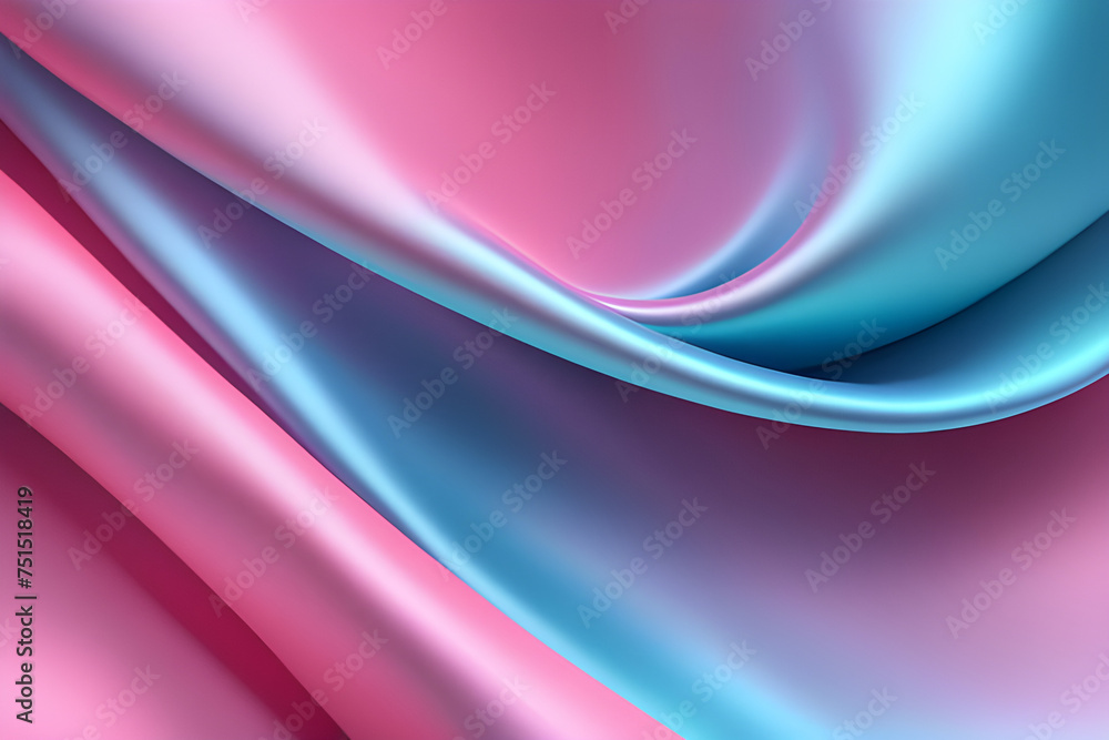 background in pastel colors, gradient shiny fabric in gentle shades, flowing into the lower right corner of the screen. Futuristic abstract 3D rendering of glowing pink blue satin. background in pastel colors, gradient shiny fabric in gentle shades, flowing into the lower right corner of the screen. Futuristic abstract 3D rendering of glowing pink blue satin.