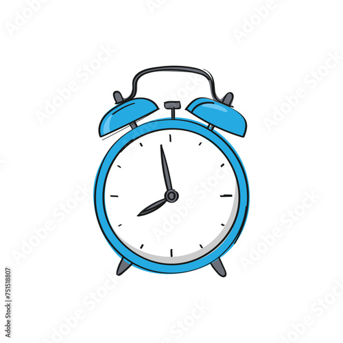 Vector illustration in doodle style. alarm clock hand drawn