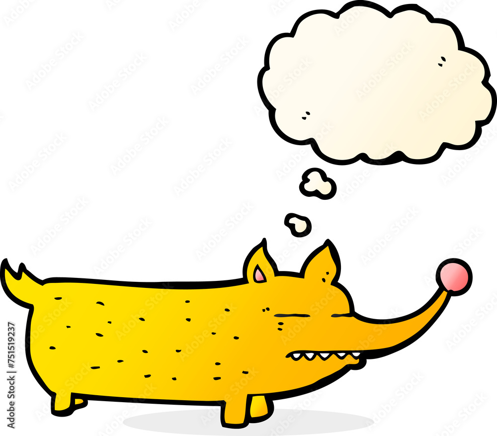 cartoon funny little dog with thought bubble cartoon funny little dog with thought bubble