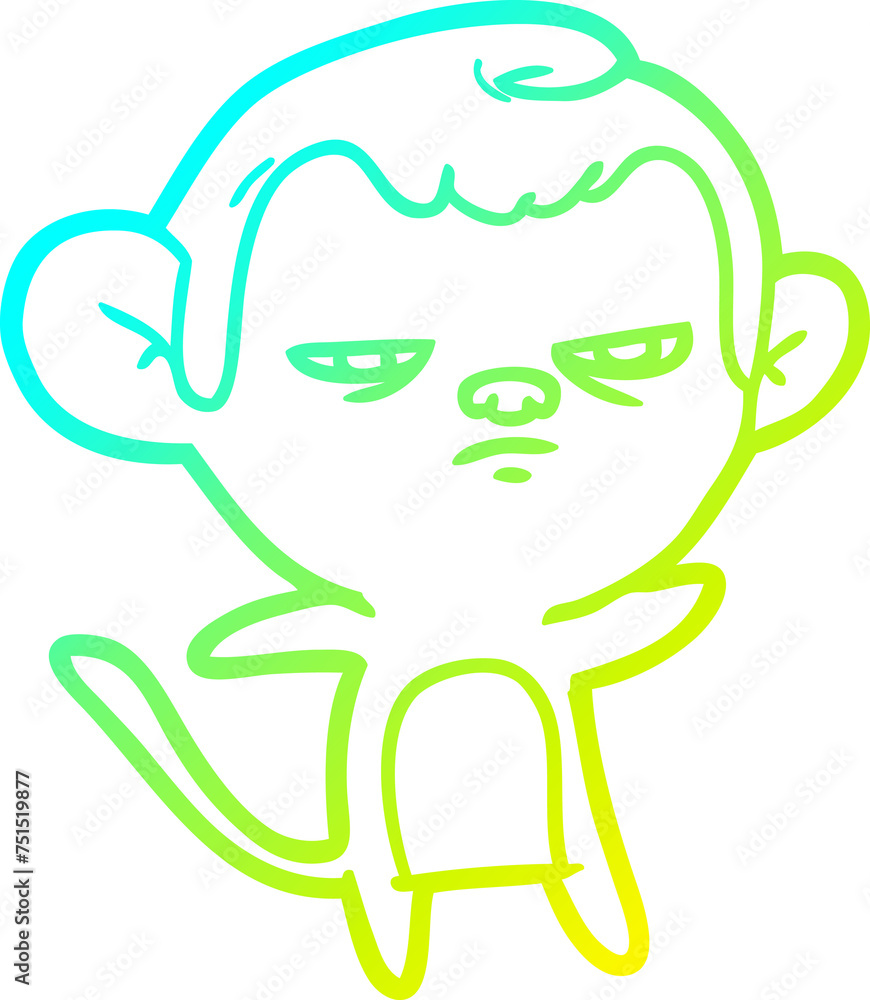 cold gradient line drawing cartoon monkey cold gradient line drawing cartoon monkey