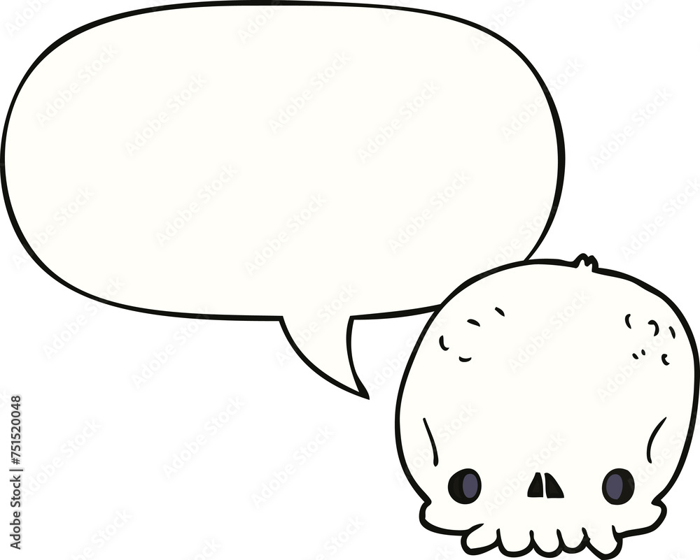 cartoon skull and speech bubble cartoon skull and speech bubble