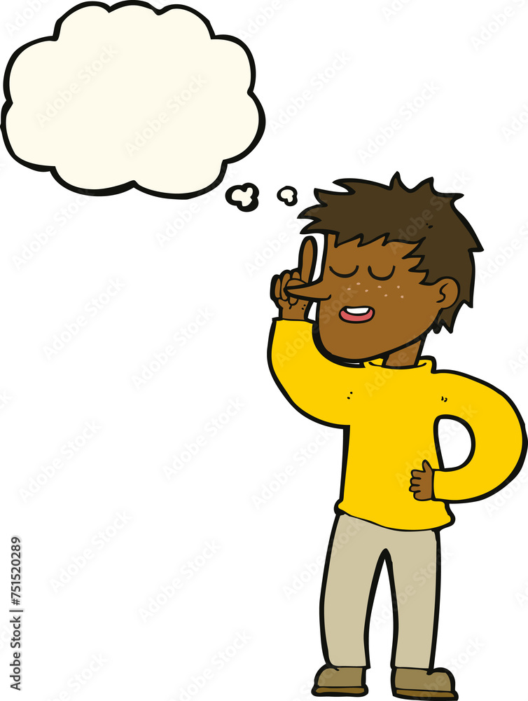 cartoon man with idea with thought bubble cartoon man with idea with thought bubble