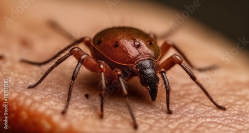  Close-up of a spider on a human hand © vivekFx