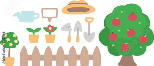 식목일에 나무를 심는 어린이 일러스트