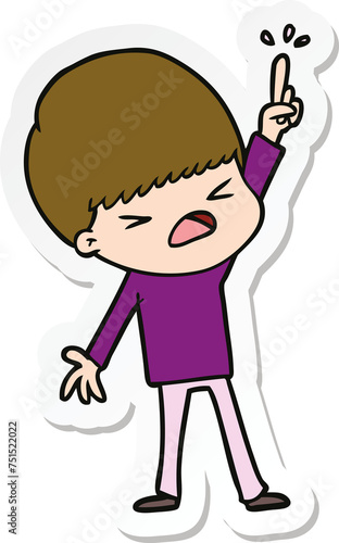 sticker of a cartoon stressed man © lineartestpilot