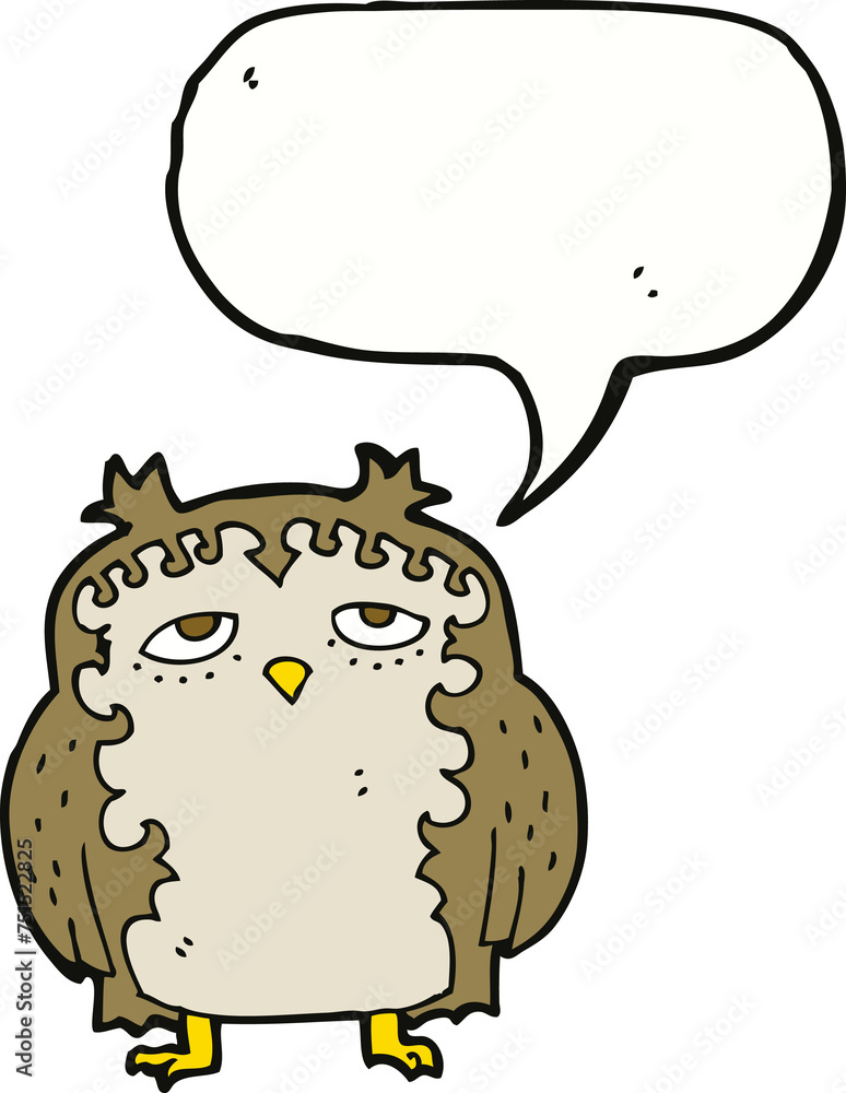 cartoon wise old owl with speech bubble cartoon wise old owl with speech bubble