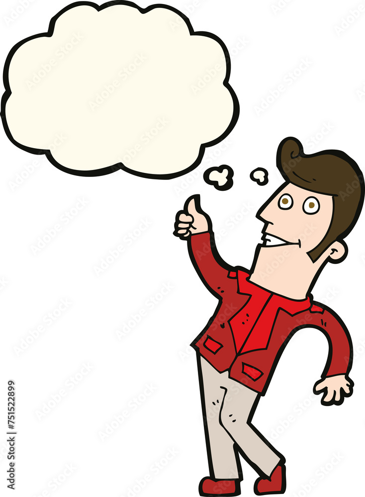 cartoon man giving thumbs up sign with thought bubble cartoon man giving thumbs up sign with thought bubble